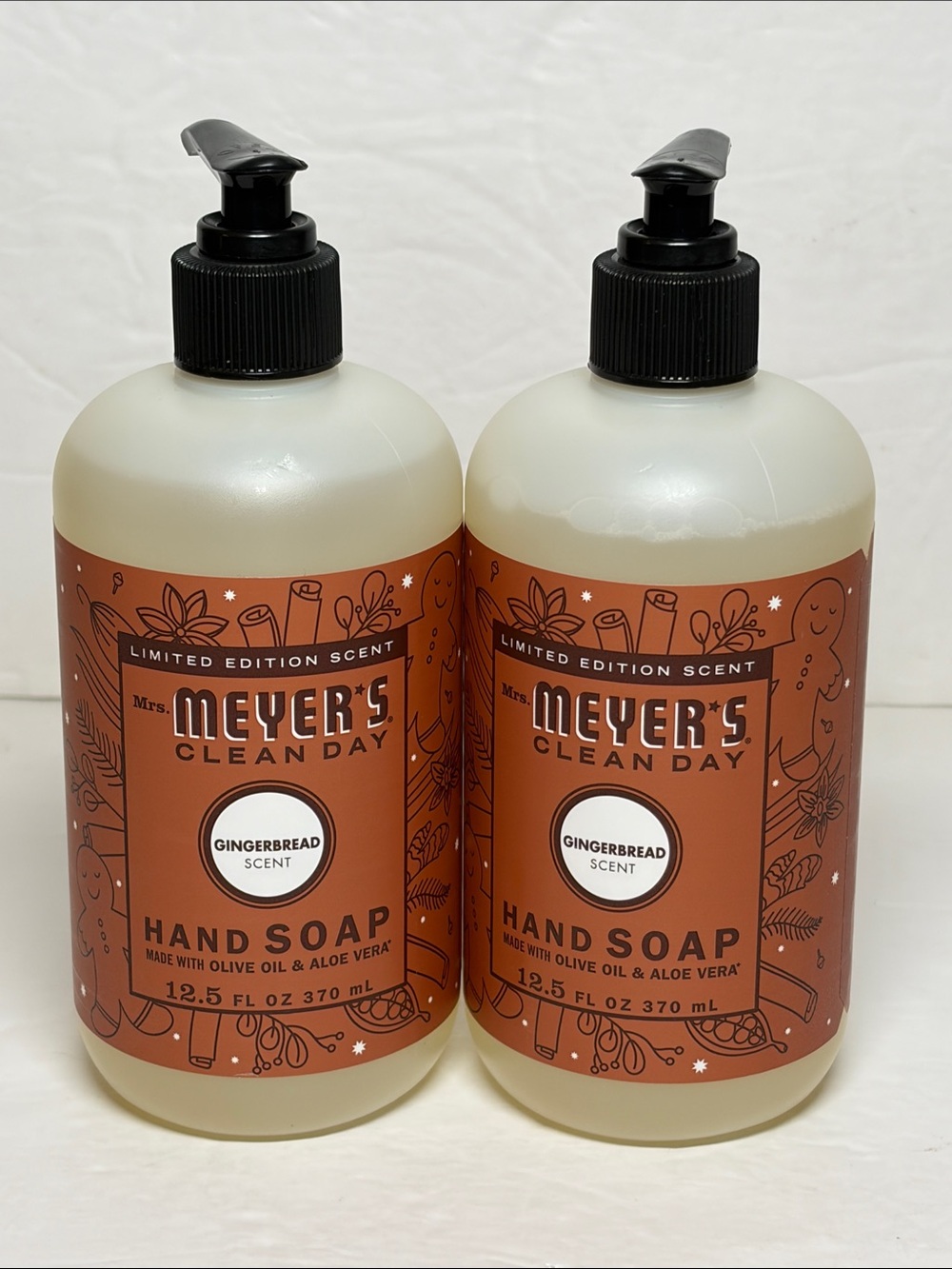 Lot of Mrs Meyer's Clean Day Gingerbread Scent Hand Soap Limited Edition New